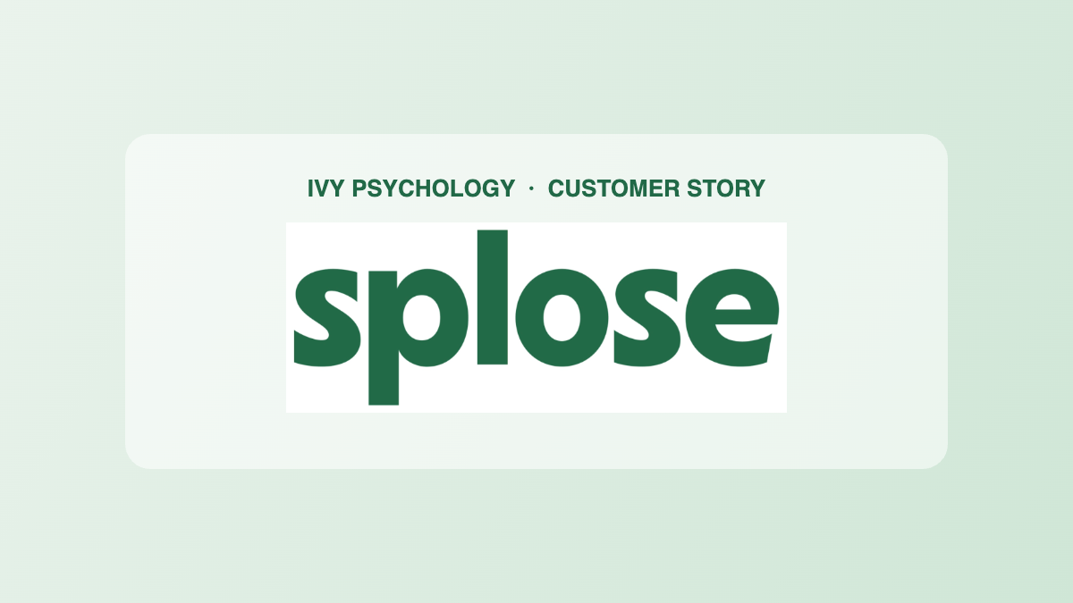 Ivy Psychology moved to Splose practice-management software